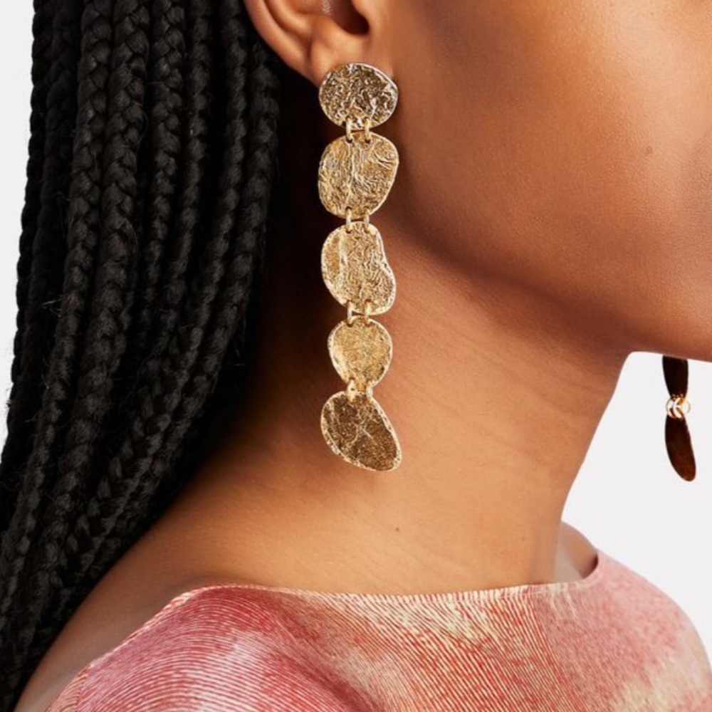 🌺🎉HP🎉🌺 NWT Cult Gaia Nidia Gold Earrings - Picture 8 of 16